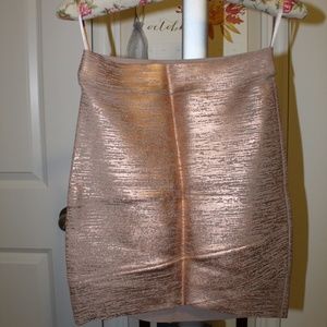BCBG - Metallic Pink Mini Bandage Skirt - Small
